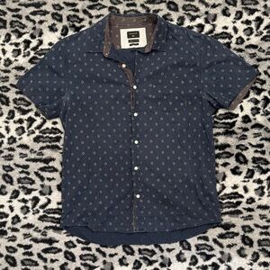 Quiksilver Navy Blue Patterned Men's Shirt